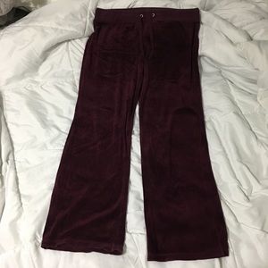 New York velour maroon soft sweat pants large